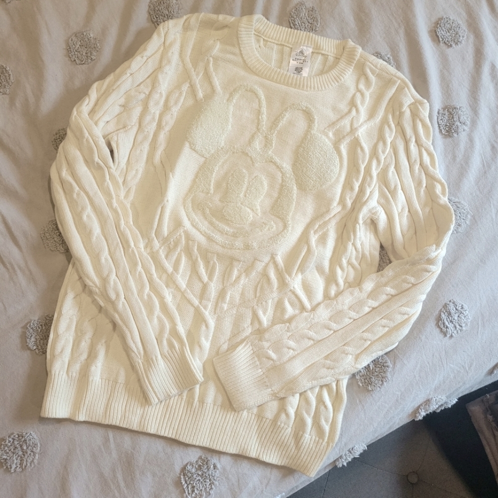 Disney Parks Minnie Mouse Cable Knit Sweater - New